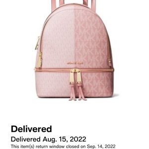 NWOT Michael Kors Logo Rhea
Zip Medium Backpack